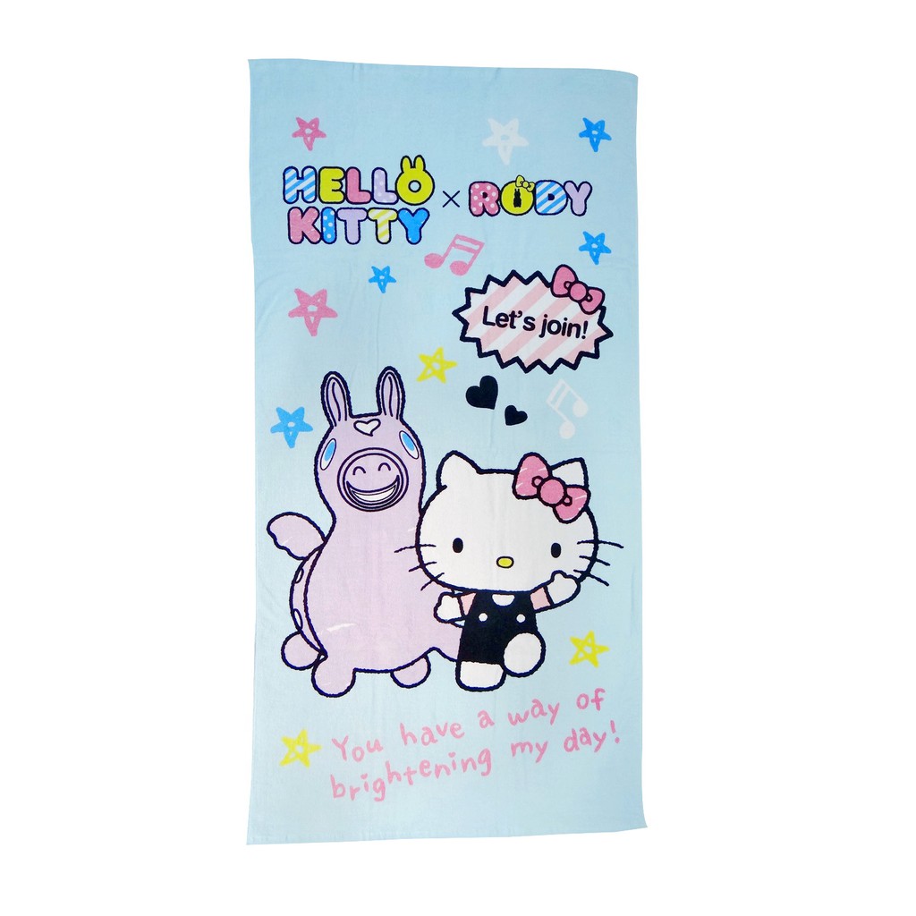【Sanrio三麗鷗】凱蒂貓與星星Rody大浴巾 100%棉 76x152cm