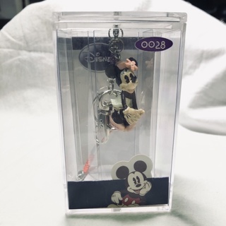 🤍老玩具 迪士尼Disney復古風年代舊感古典版俏皮米妮透明盒裝鑰匙圈吊飾