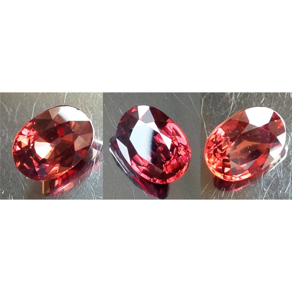 天然無處理紅色風信子石 鋯石red Zircon橢圓型切面裸石3 8克拉 蝦皮購物