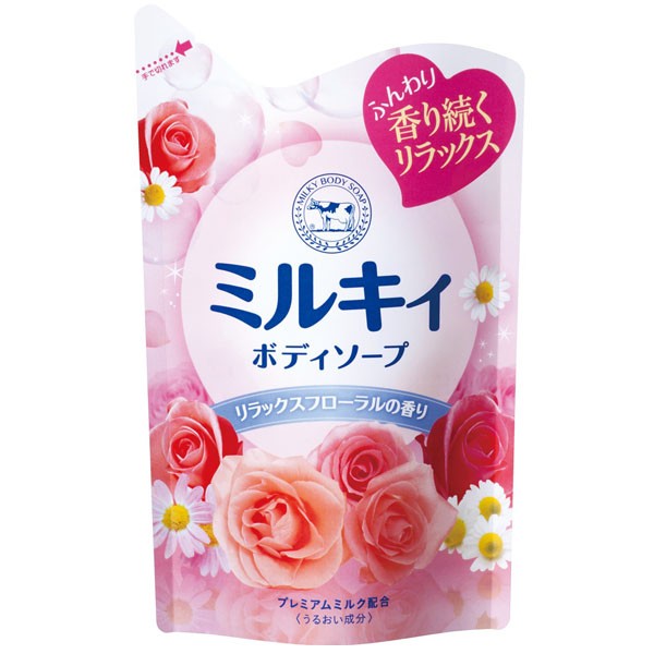 ◆NANA◆日本  Bouncia 牛乳石鹼 美肌膠原牛奶保濕 沐浴乳(玫瑰花香型) 400ml 補充包 COSME大賞
