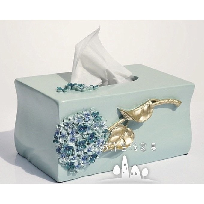 歐式復古風格 紫陽花造型面紙盒 紙巾盒