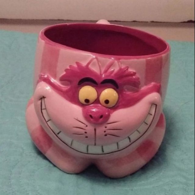 【美國代購】Disney store 迪士尼 愛麗絲夢遊仙境 妙妙貓 柴郡貓 笑笑貓 裂嘴貓 神秘貓 造型 陶瓷 馬克杯