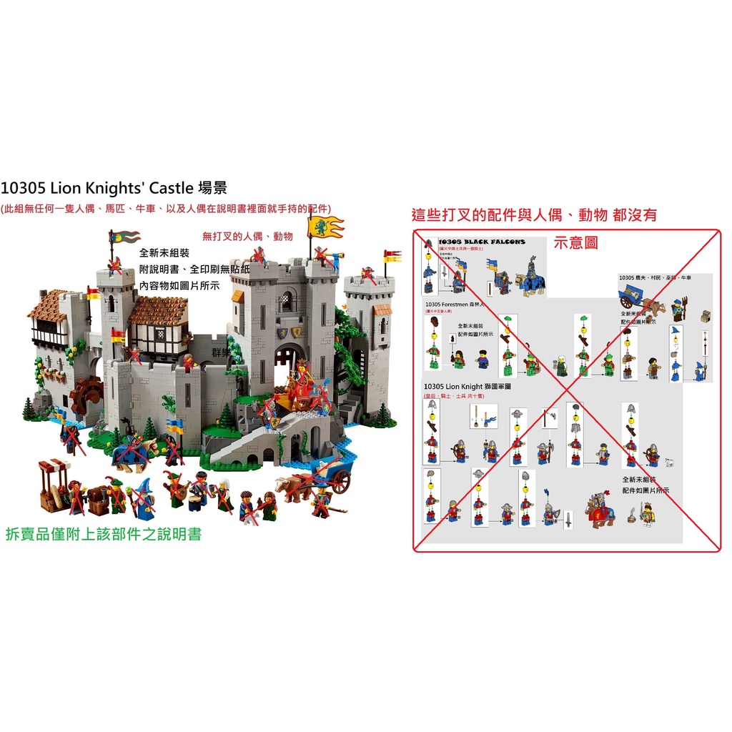 【群樂】LEGO 10305 拆賣 Lion Knights' Castle 場景