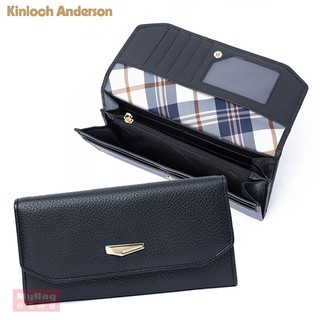 Kinloch Anderson 金安德森 皮夾 優雅迷漾 牛皮 翻蓋壓扣 16卡 長夾 黑色 KA201002 得意時