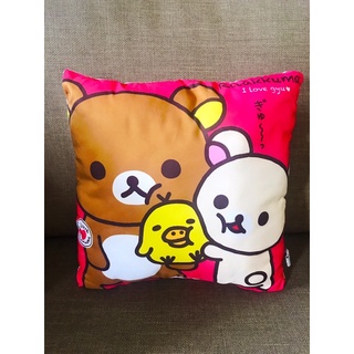 (免運)臺灣現貨 Rilakkuma 拉拉熊 SAN-X 懶懶熊 抱枕 靠墊 4角形 枕頭 客廳臥室椅靠 95成新