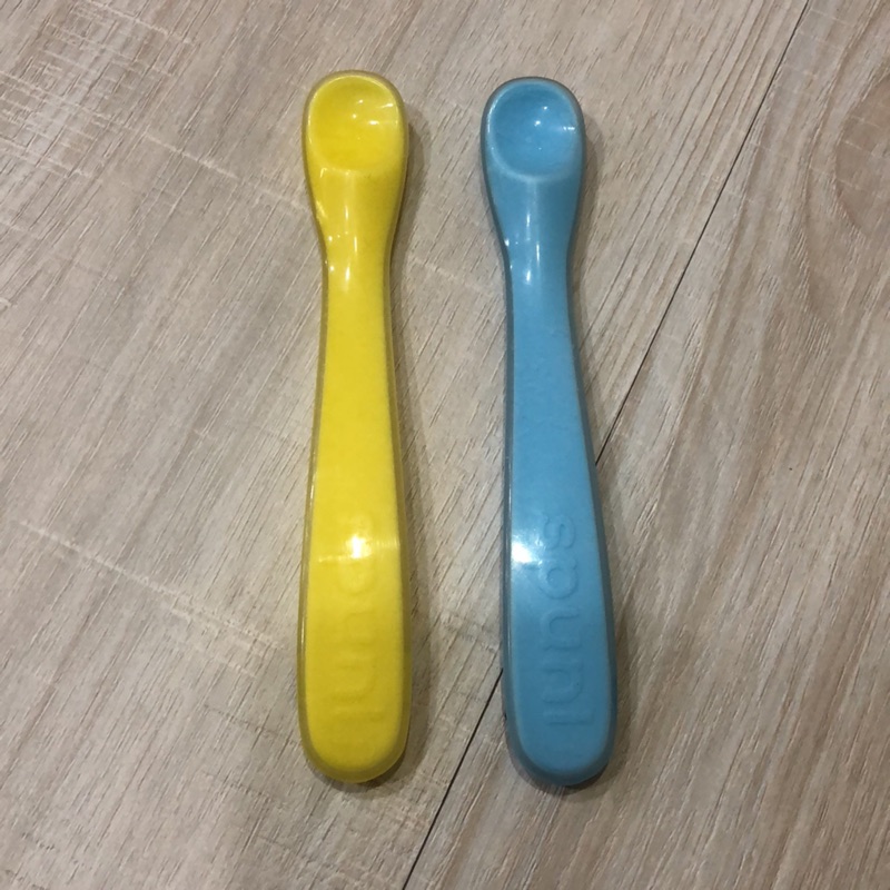 Spuni 新生兒學習專用湯匙2入-藍黃色 二手