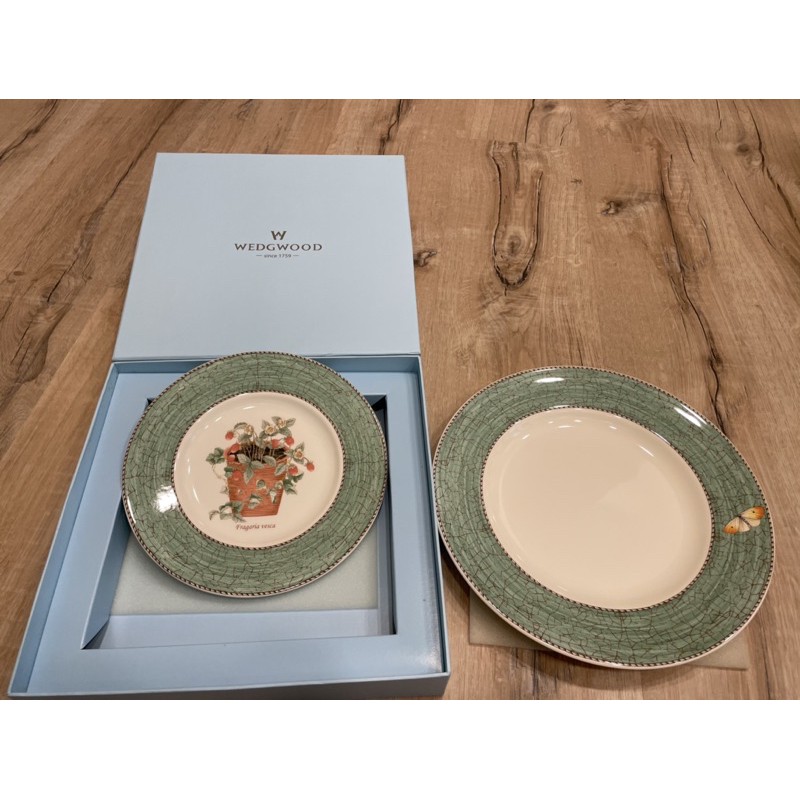 【WEDGWOOD】莎拉花園骨瓷西餐盤組2入(綠盤系列) /牛排盤、西餐盤