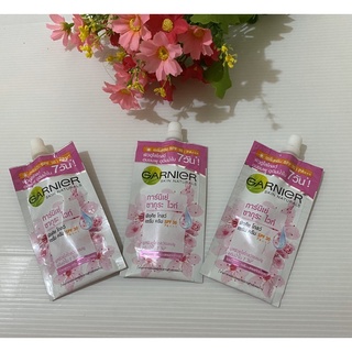 ［臺灣現貨］泰國GARNIER卡尼爾多效亮白櫻花系列保濕防曬亮白日霜SPF30。7ml/1小袋。