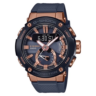 CASIO G-SHOCK GST-B200G-2A BLUETOOTH藍芽雙顯電子錶(藍黑X古銅金)