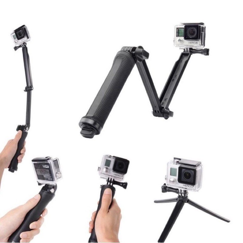 Gopro hero 全系列可用 配件 DJI 大疆 折疊 三向 調節臂 三折 自拍杆 運動相機 支架 3-way活動架