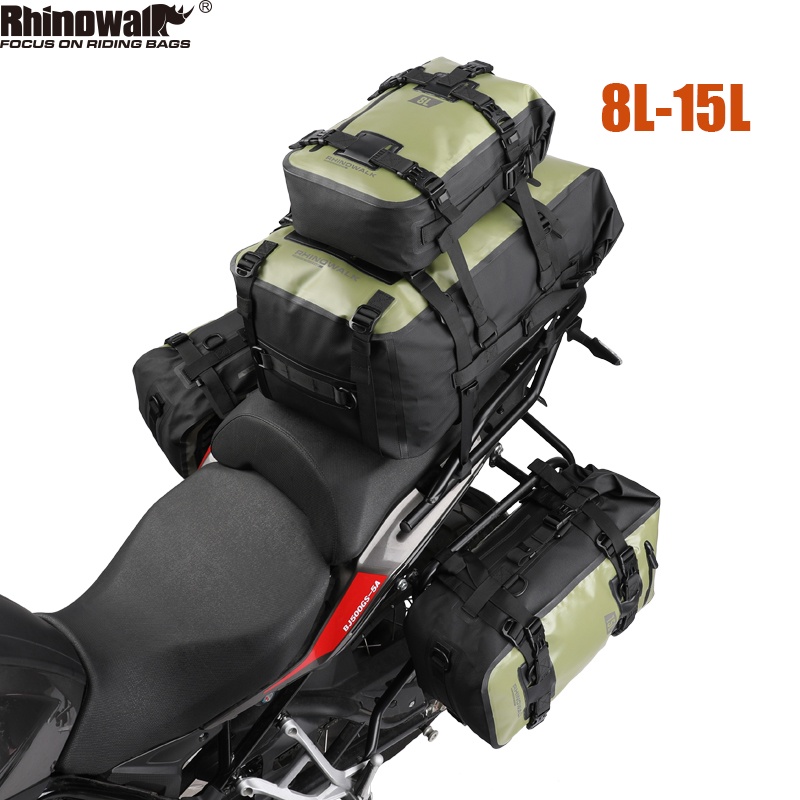 Rhinowalk 8L-15L 防水模塊化摩托車包摩托車馬鞍包越野摩托車後座包通用摩托車側袋