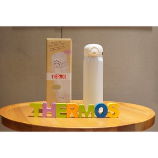 [現貨-當日立即出貨] 日本 THERMOS 膳魔師 500ml 不鏽鋼真空彈蓋式保冷 保溫杯(時尚白) JNR-501