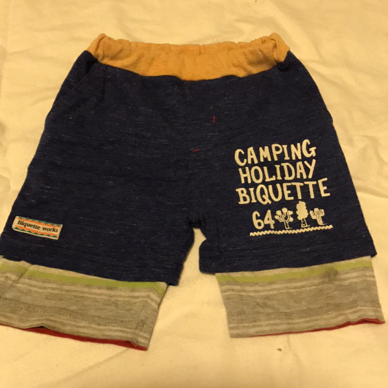 日本 Biquette works 男童 假兩件 夏 短褲 90cm