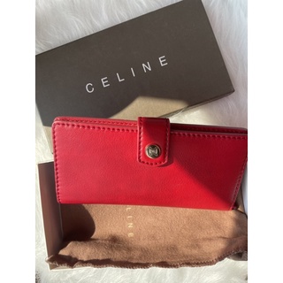 【全新】Celine 有logo款長夾紅色 經典logo