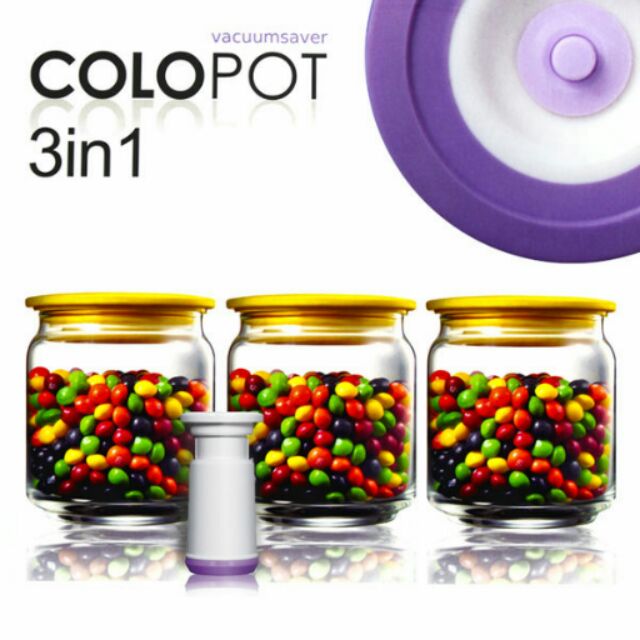 【COLOPOT】真空玻璃密封罐三入超值組(500ml三入+抽氣棒)