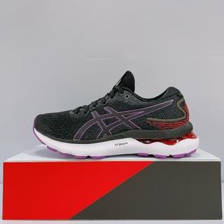 ASICS GEL-NIMBUS 24 (D) 女生 黑紫色 透氣 緩震 寬楦 運動 慢跑鞋 1012B199-004