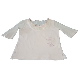 二手諾貝達 Roberta di Camerino 白色透明袖上衣 120-8 女童裝