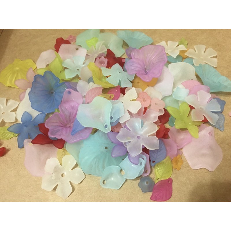 磨砂花片-多色花朵，手工配件材料