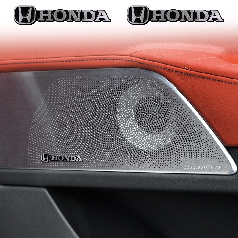 10 件/4 件鋁製汽車音響裝飾貼紙 3D 汽車標誌揚聲器貼紙適用於本田 Dio Fit3 Rd1 思域賓至 XRV C
