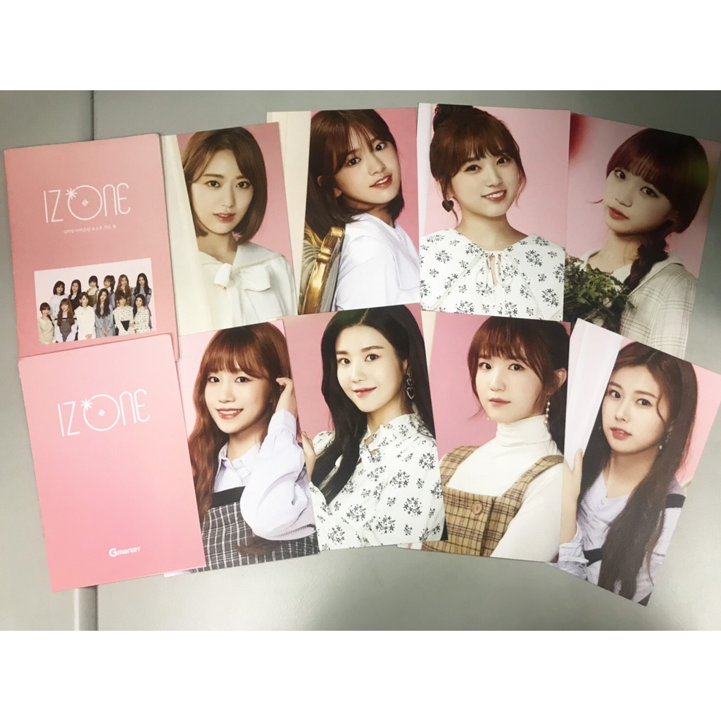 IZONE GMARKET  限量 明信片 貼紙 官方周邊 宮脇咲良 矢吹奈子 曹柔理 IZ*ONE