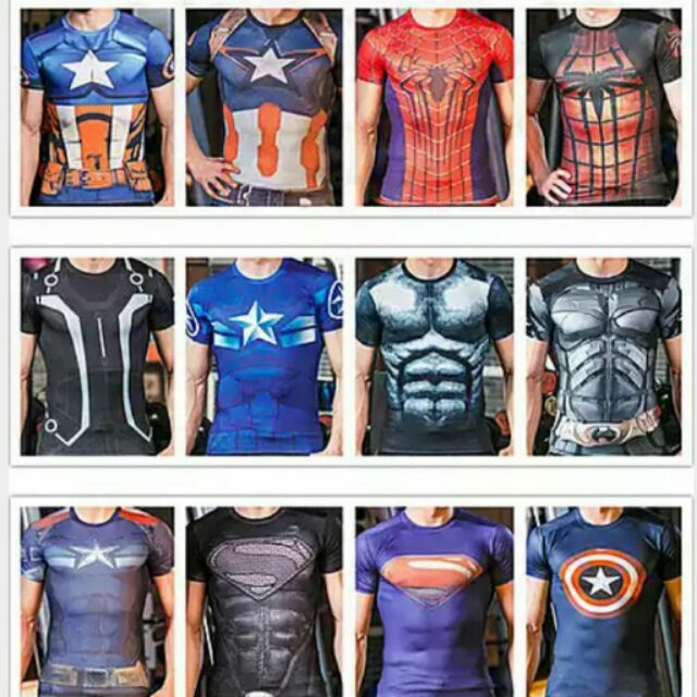預購[兩件880免運]超級英雄 超人 蝙蝠俠  美國隊長 概念衣服短袖T恤 運動排汗衣 速乾衣 緊身衣 COS復仇者聯盟