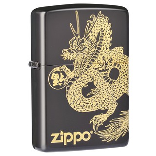 Zippo 美製 燃油式煤油防風打火機 Lucky dragon BK&GD 黑金 ZA-5-111c 不含燃油