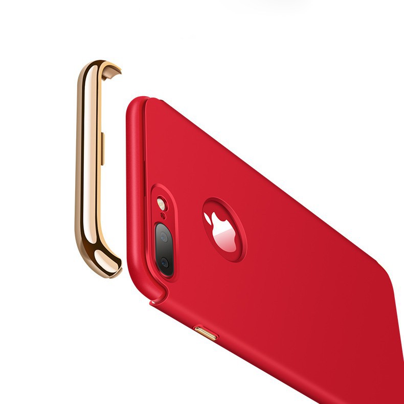 Iphone 8 Plus 手機殼紅色鍍金全保護套 iPhone 8 手機殼