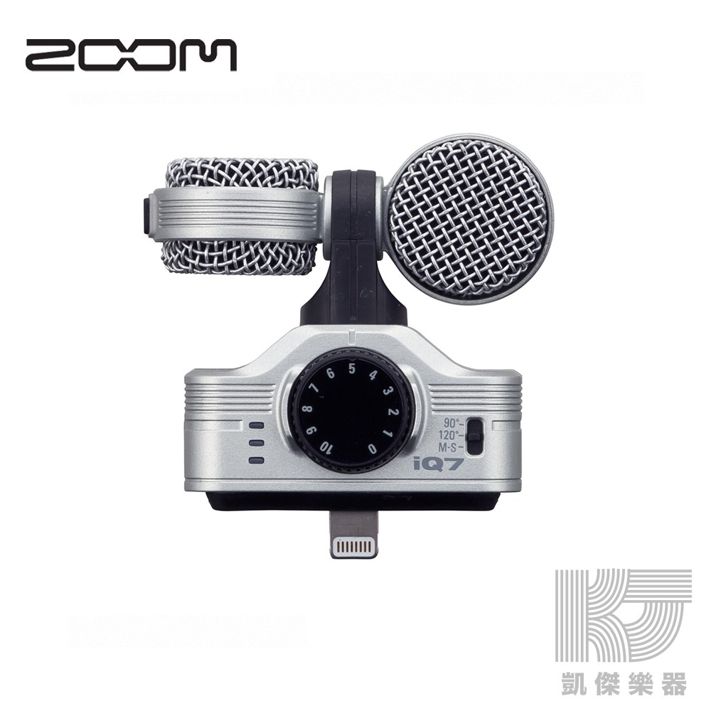 ZOOM iQ7 M-S 立體聲 收音麥克風 iOS iPhone iPad用【凱傑樂器】