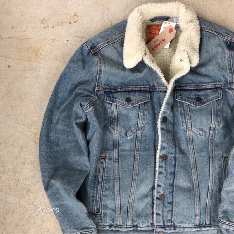 *Mars* 全新真品 Levis denim jacket 復古刷色 羔羊毛 牛仔 外套 保暖 厚磅 羊羔毛