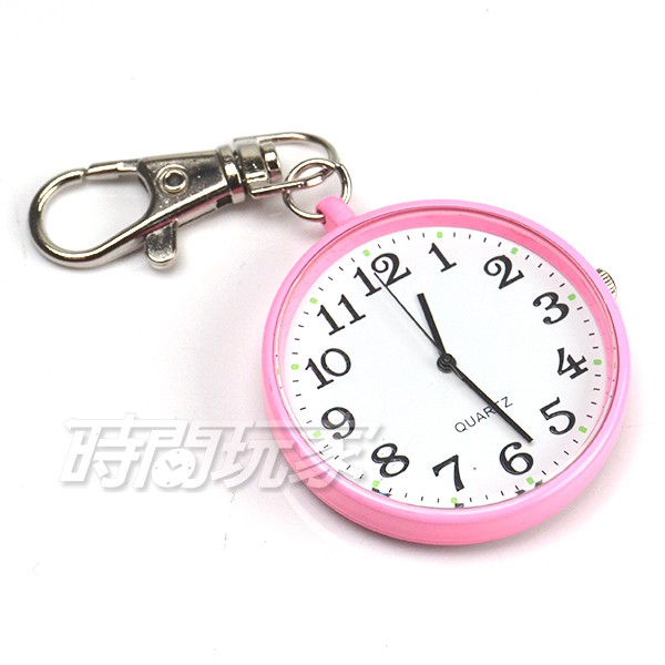 VASUCH 台灣授權 輕巧數字時尚懷錶 吊飾 鑰匙圈 PWT粉紅【時間玩家】