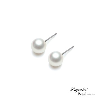 【大東山珠寶】全圓經典珍珠耳環(天然淡水珍珠)白色7-7.5mm