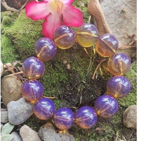 特惠高品質，珍藏超優質緬甸琥珀金紫羅蘭手珠