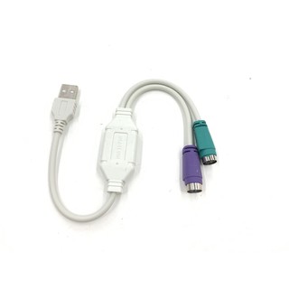 USB 轉 PS/2 鍵盤 滑鼠 共用線 1分2