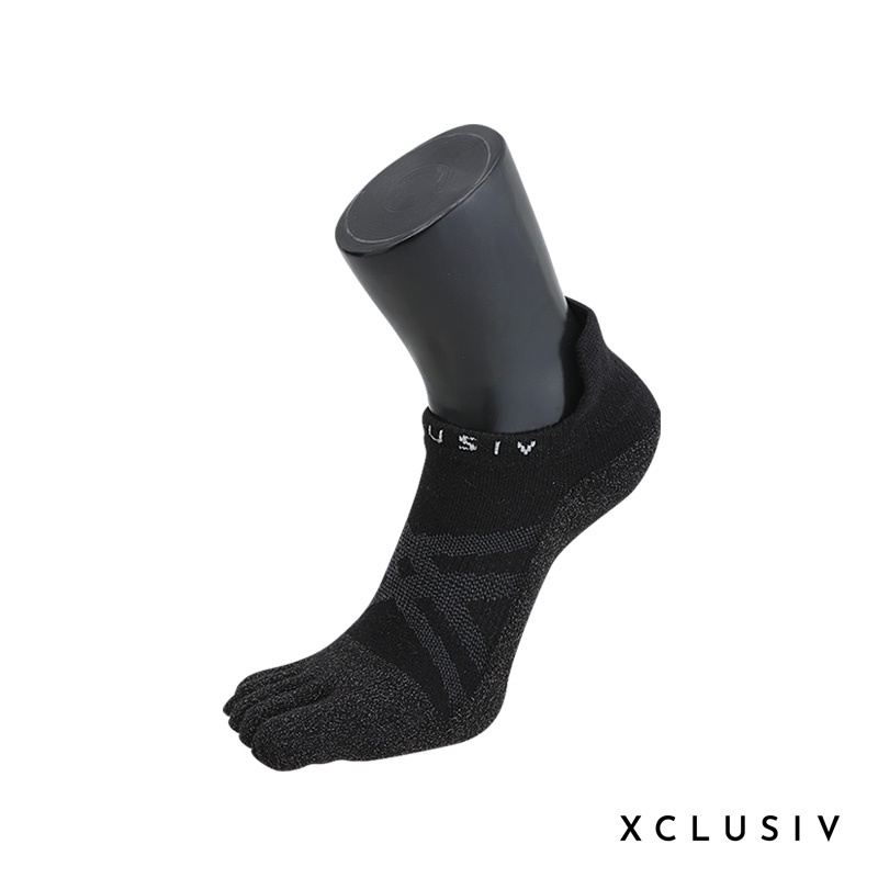 【XCLUSIV】照護五趾船型襪(黑/灰)