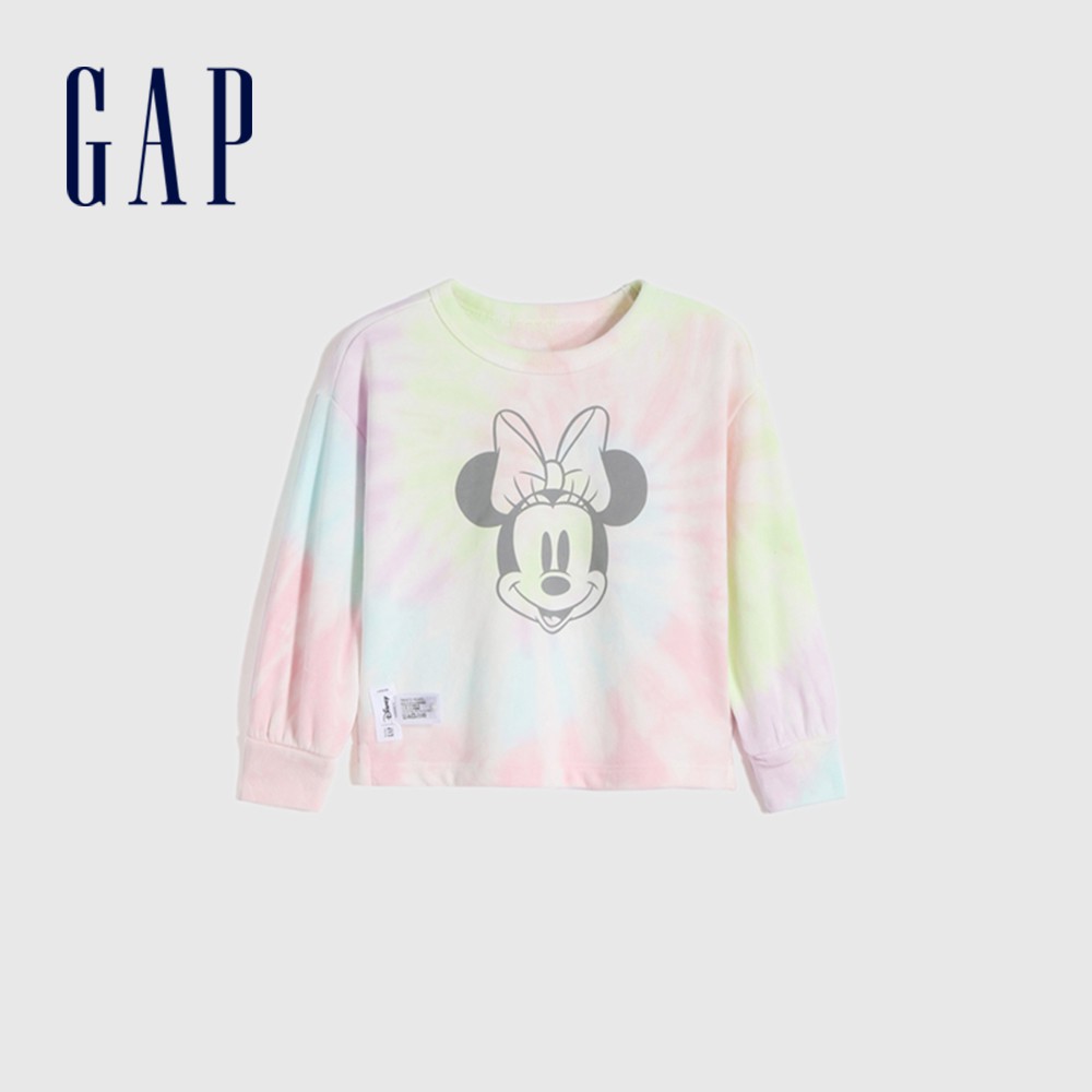 Gap 女幼童裝 Gap x Disney迪士尼聯名 大學T 碳素軟磨法式圈織系列-米妮圖案(681242)