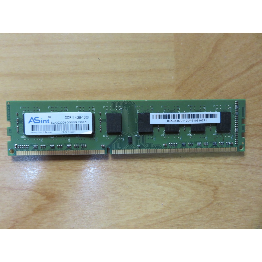 D.桌上型電腦記憶體-昱聯科技 ASint DDR3 1600 4G 雙通道 不分售 直購價60