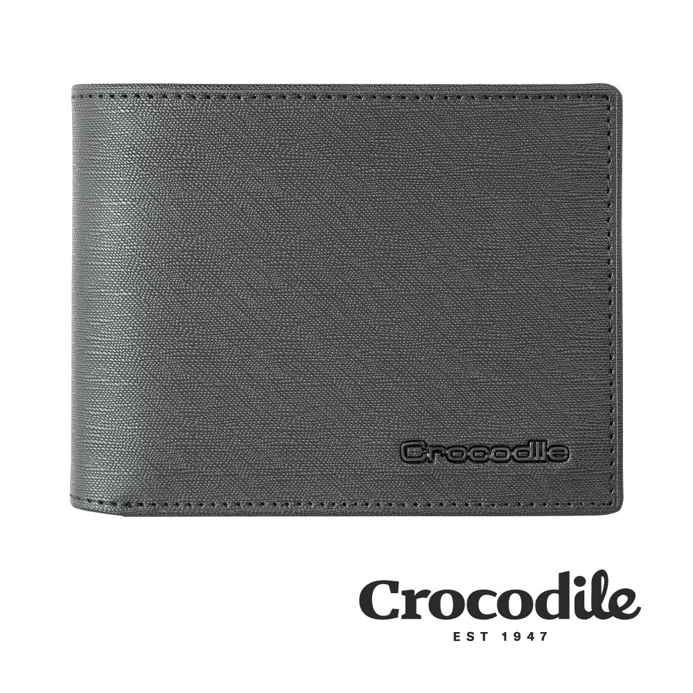 Crocodile 鱷魚皮件 男皮夾 短夾 8卡 雙鈔票 短夾 維也納Wien系列 0103-10404-黑色