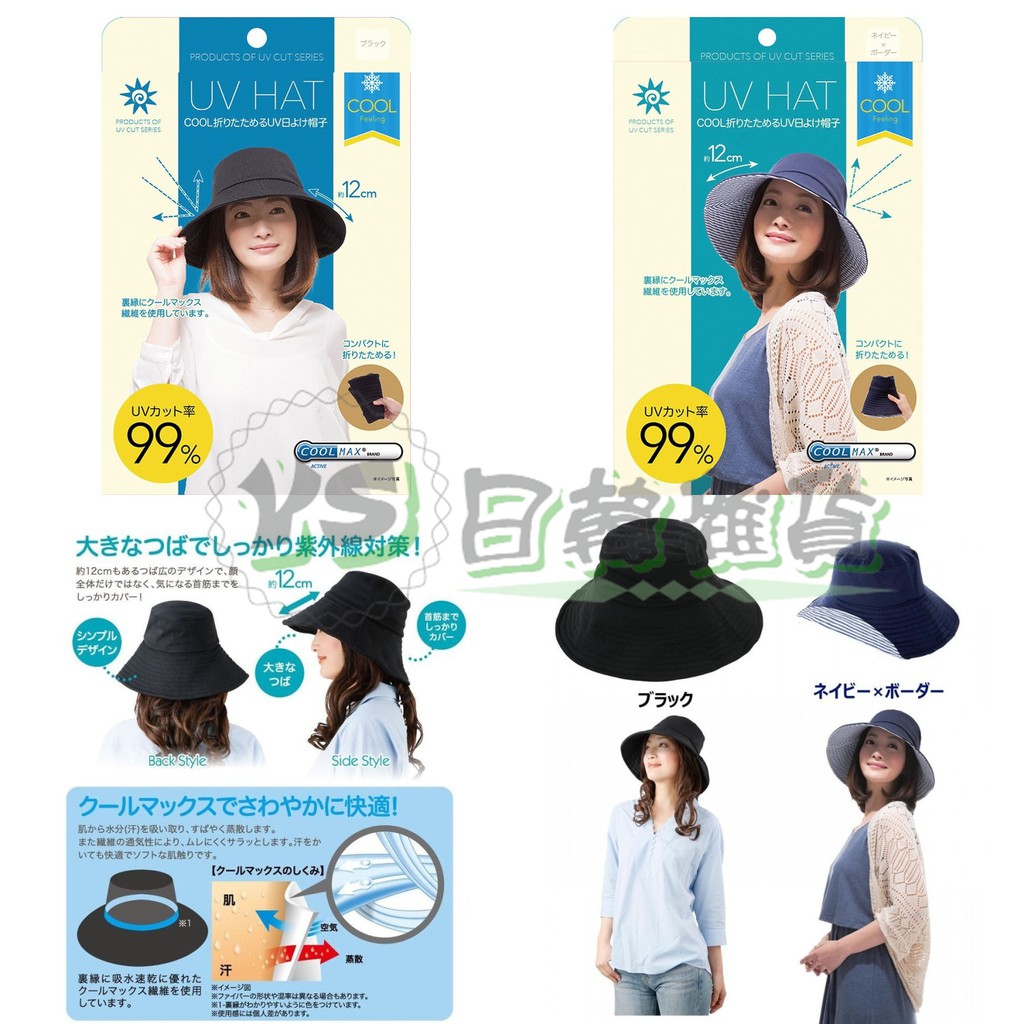 日本 COOL UV HAT 涼感遮熱 漁夫帽 抗UV 折疊收納 遮陽帽 專利COOL MAX 涼感帽