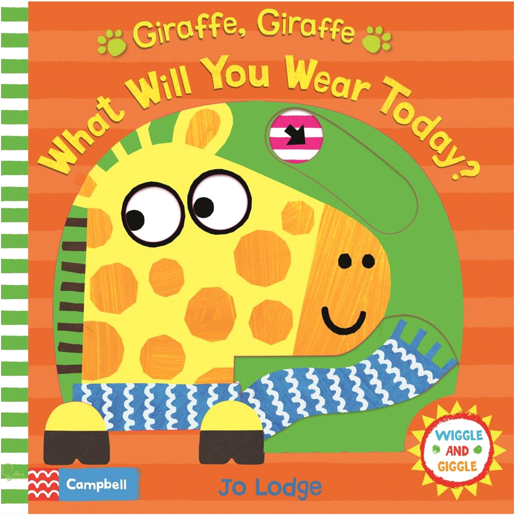 Giraffe,Giraffe What Will You Wear Today? 長頸鹿今天穿什麼?硬頁推拉書（外文書）