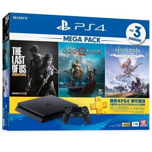 Ps4 主機1tb 黑色slim薄版2218型mega Pack 遊戲同梱組全新公司貨 台中大眾電玩 蝦皮購物