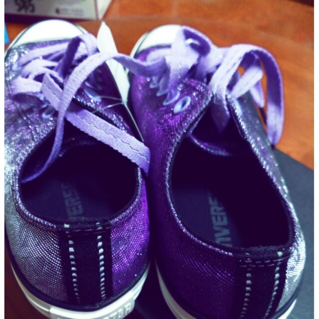 CONVERSE紫色亮片休閒鞋