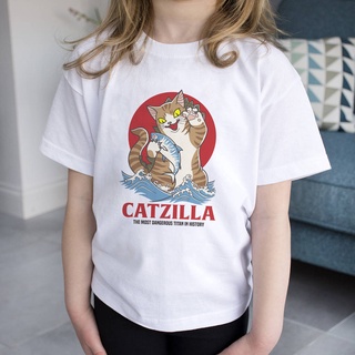 MEOWZILLA 兒童短袖T恤 2色 貓咪哥吉拉Godzilla怪獸浮世繪日本藝妓武士童裝嬰幼兒親子裝東京海浪海嘯