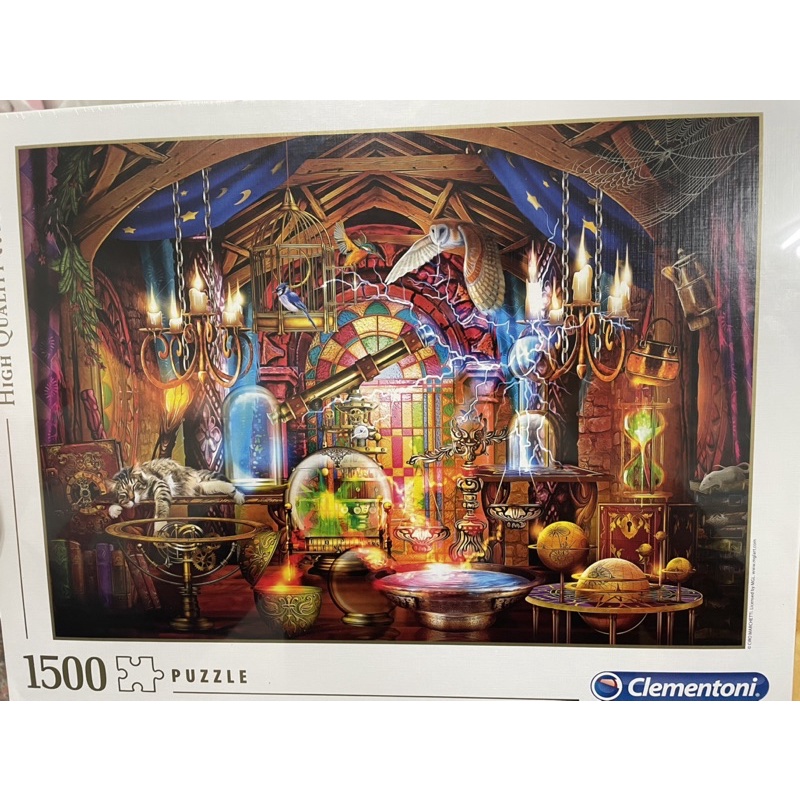 二手拼圖良品🔮巫師🧙‍♀️巫師實驗室/奇羅·馬凱蒂/1500片/Clementoni