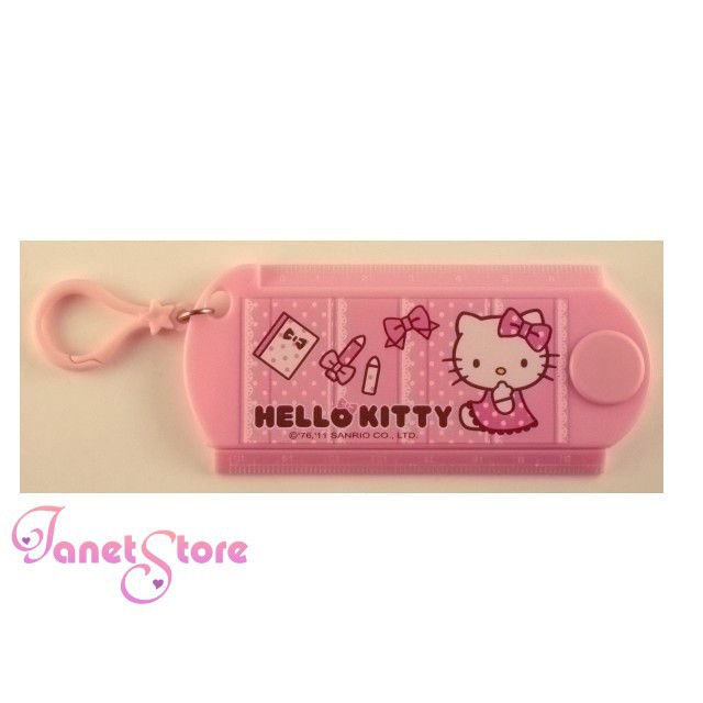 三麗鷗 凱蒂貓 摺疊雙用 (尺/鏡) Hello Kitty KT 15公分 尺 + 小鏡子 特價 961448