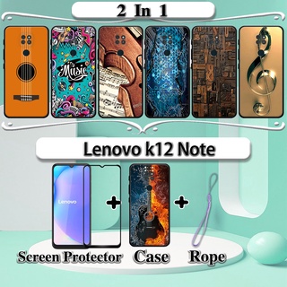 LENOVO 2 合 1 聯想 k12 筆記本保護殼帶鋼化玻璃曲面陶瓷螢幕保護膜音樂