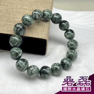 綠龍晶 對應心輪 療愈心靈 天使之石 13MM 手珠《碞磊國際》【編號】EAGR0007