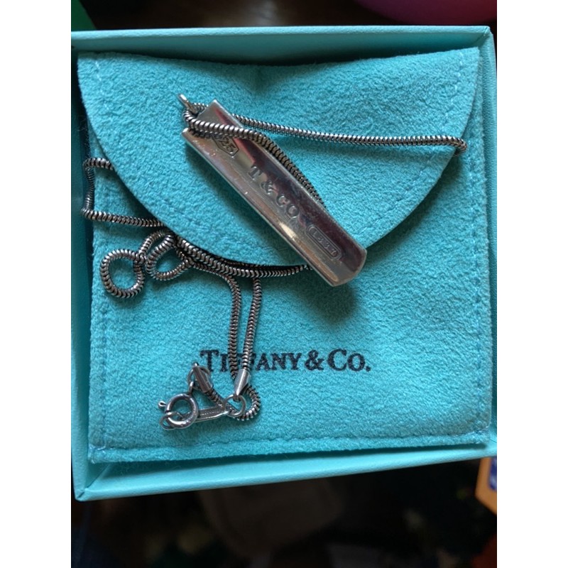 經典Tiffany &amp;Co.蒂芙尼1837系列銀塊墜子純銀項鍊