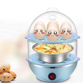 【S✦P】多功能雙層煮蛋器 全自動雙層煮蛋器 不銹鋼蒸蛋器自動斷電家用小型早餐機 雙層煮蛋器蒸蛋器
