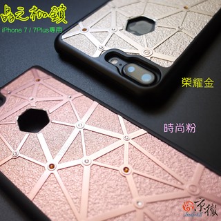 【快速出貨】TeicNeo 施華洛世奇水晶保護殼／背蓋-榮耀金／時尚粉iPhone7/8／Plus （4.7/5.5吋）