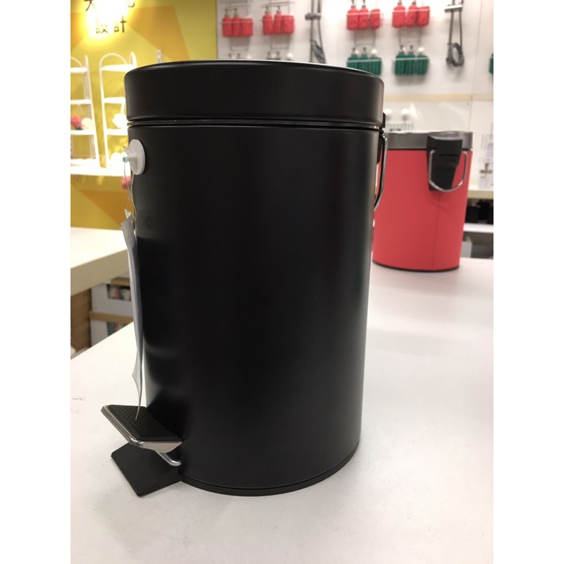 超級IKEA代購-黑色腳踏式垃圾桶3公升/鄉村風/資源分類收納桶/現代垃圾桶/套房裝用/垃圾桶